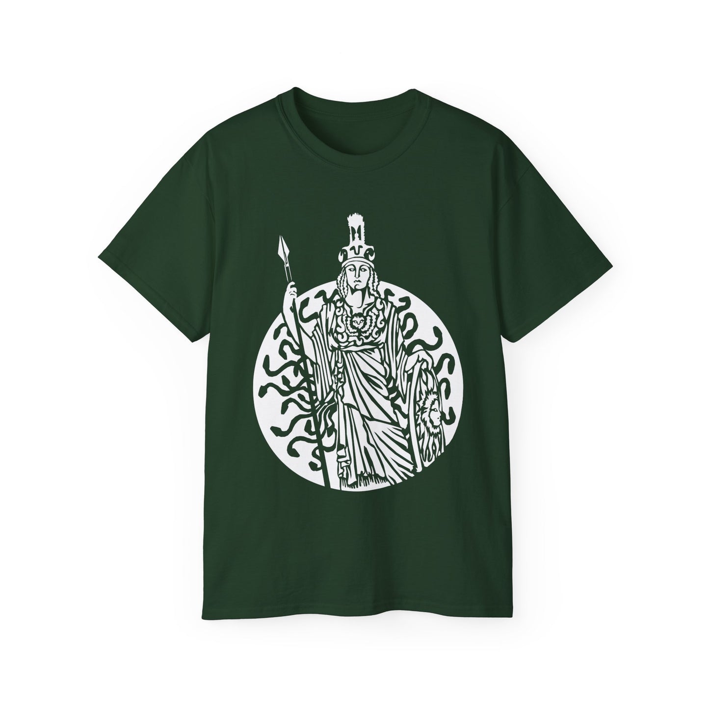 Athena -White Design on Unisex Heavy Cotton Tee