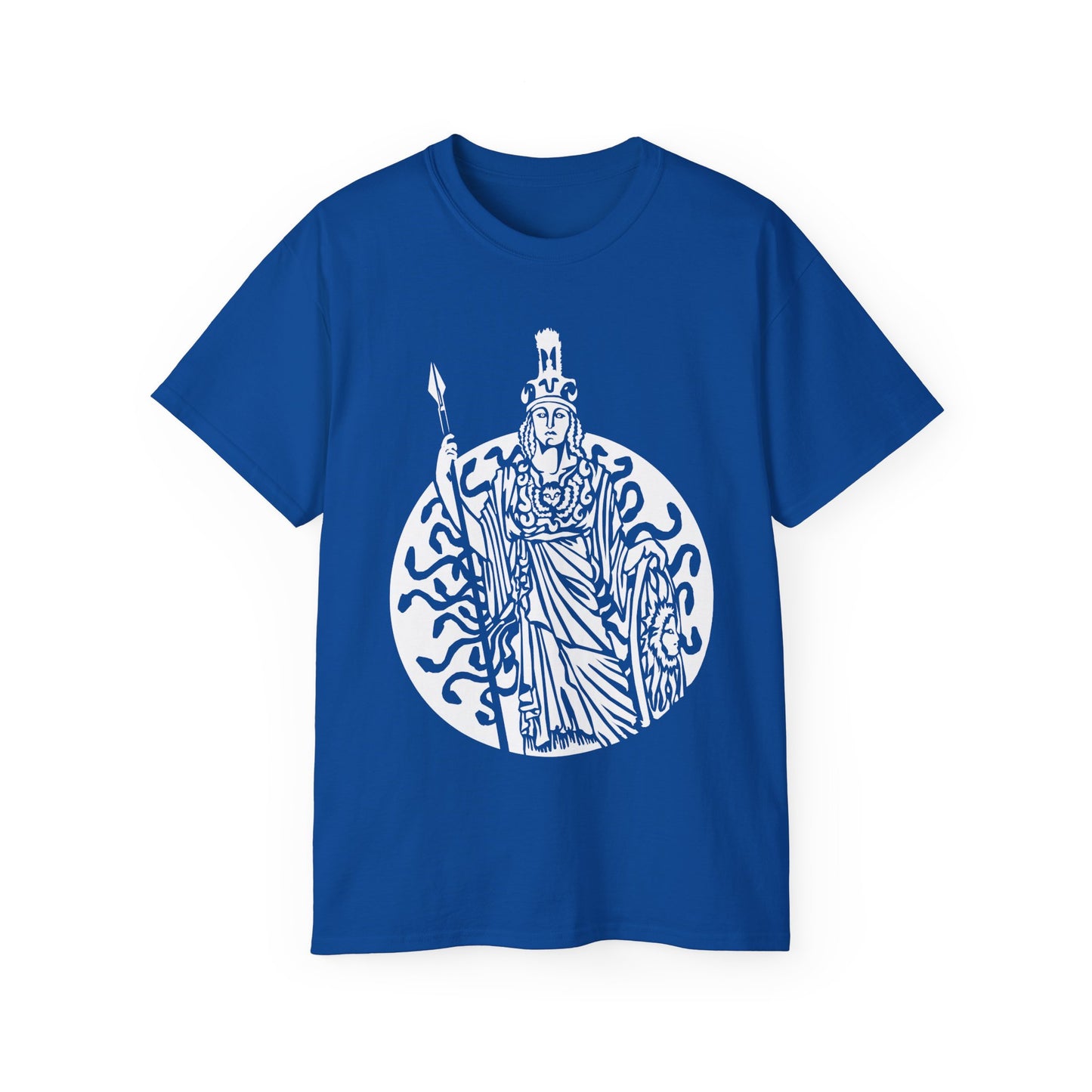 Athena -White Design on Unisex Heavy Cotton Tee