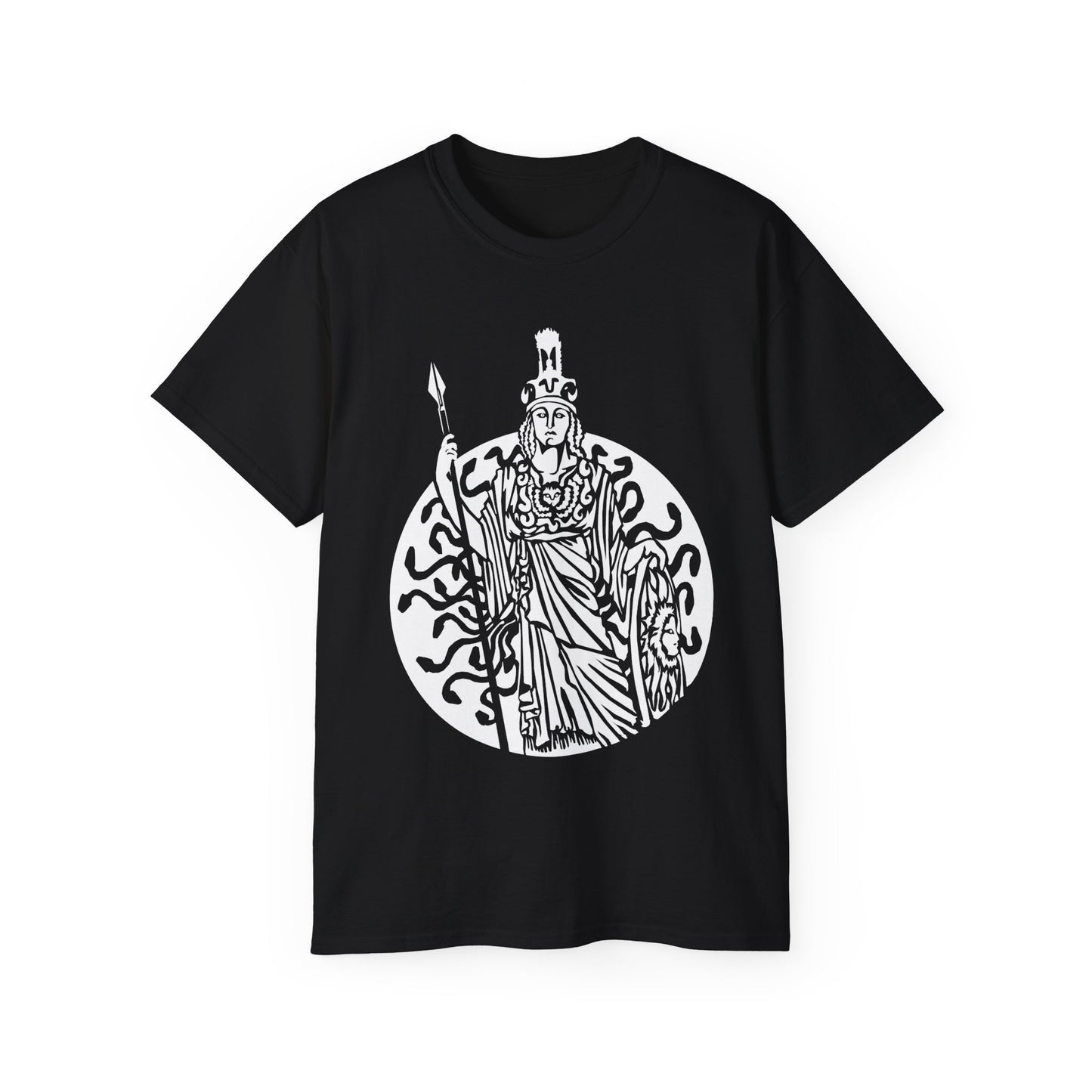 Athena -White Design on Unisex Heavy Cotton Tee