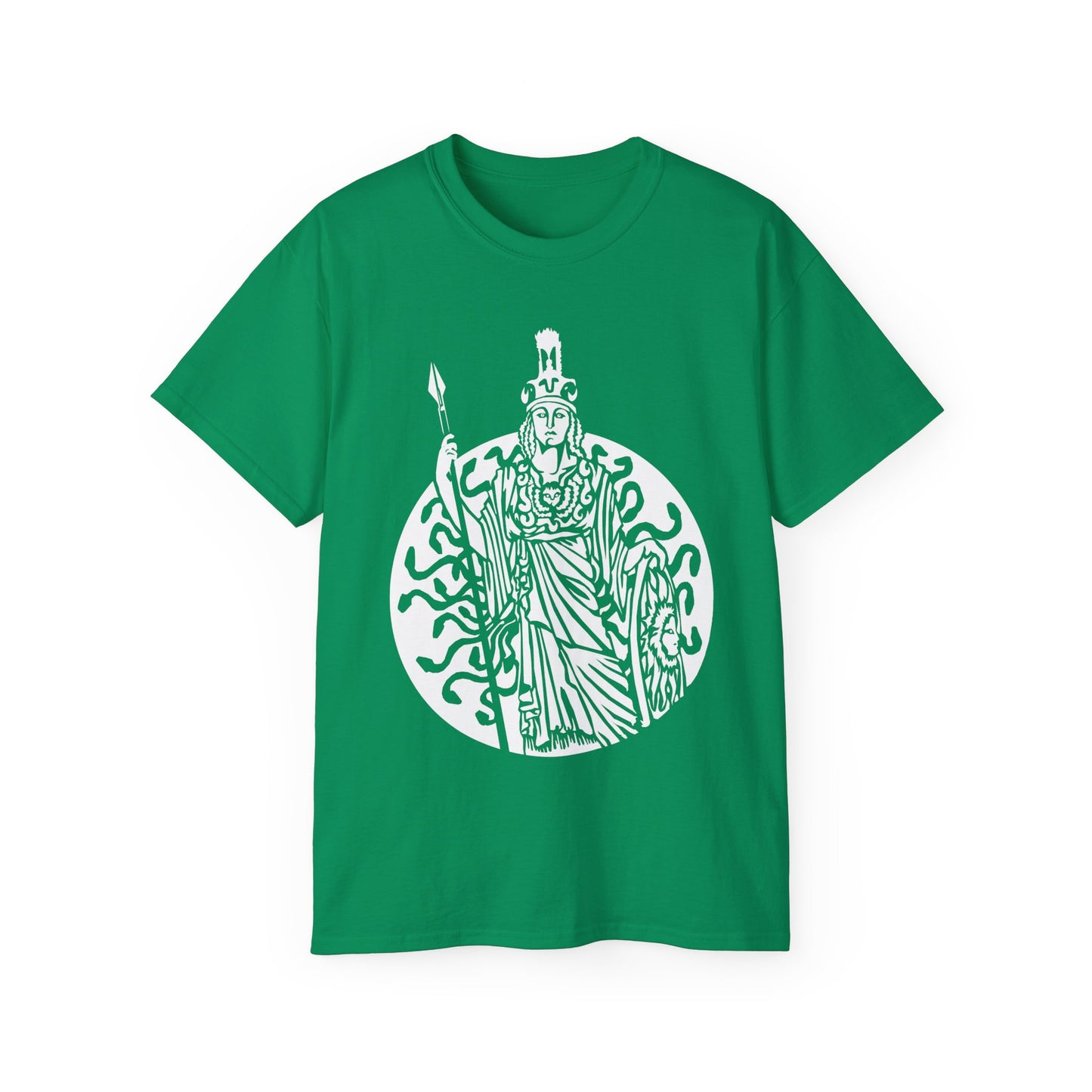 Athena -White Design on Unisex Heavy Cotton Tee