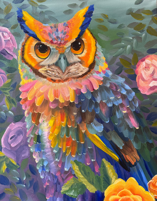 Rainbow: Owl In The Rose Garden