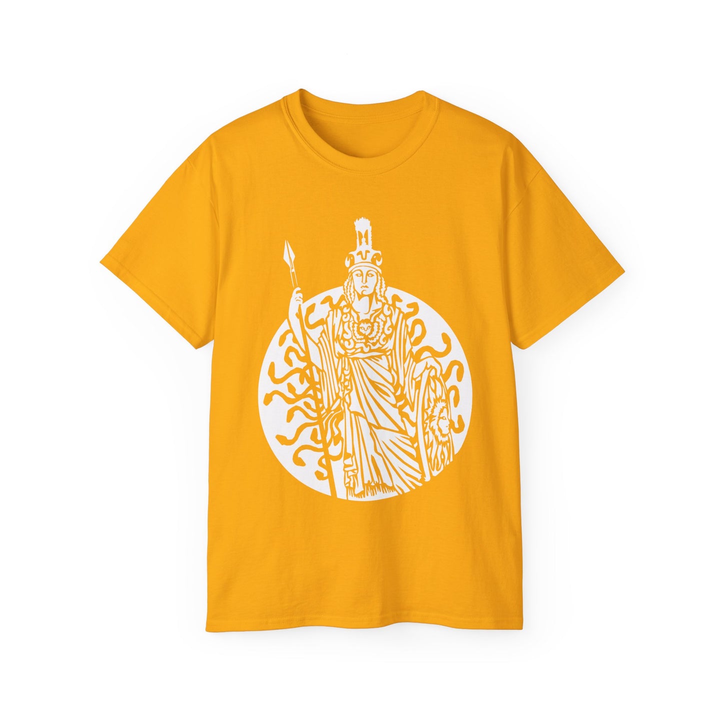 Athena -White Design on Unisex Heavy Cotton Tee